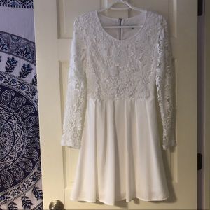 Charlotte Russe White Lace Skater Dress